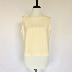 Eileen Fisher cream textured silk shell top Size S